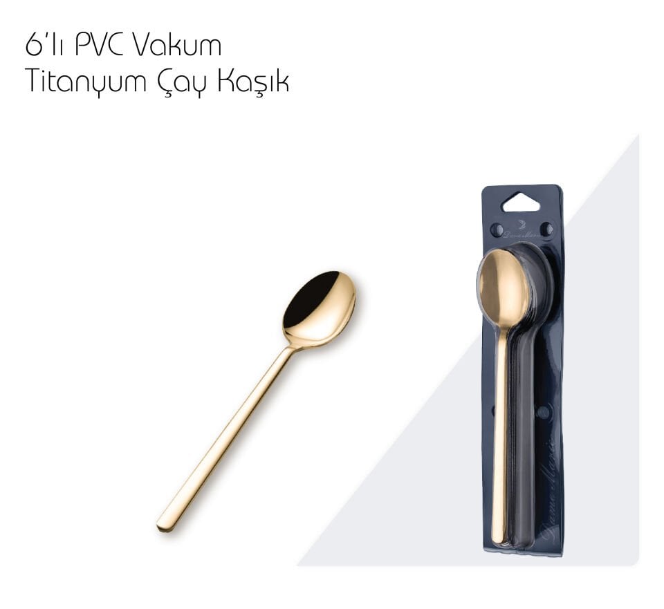 Titanyum Gold Çay Kaşığı 6'lı Set