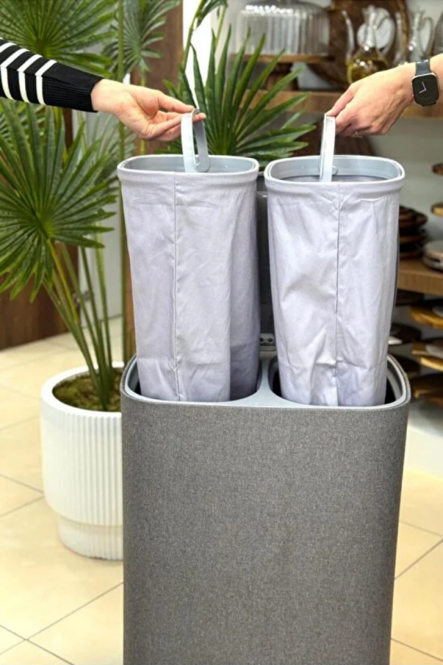 Tekerlekli Katlanır Kumaş Kirli Sepeti - 50 Litre