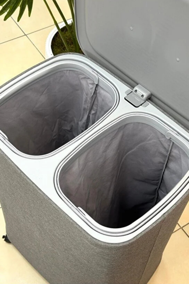 Tekerlekli Katlanır Kumaş Kirli Sepeti - 50 Litre