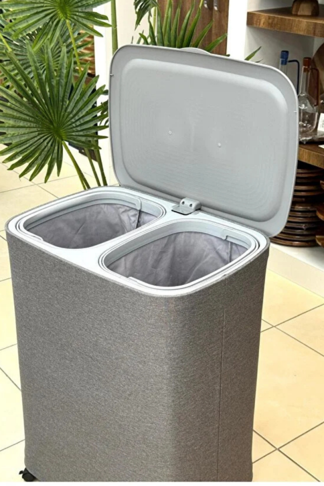 Tekerlekli Katlanır Kumaş Kirli Sepeti - 90 Litre