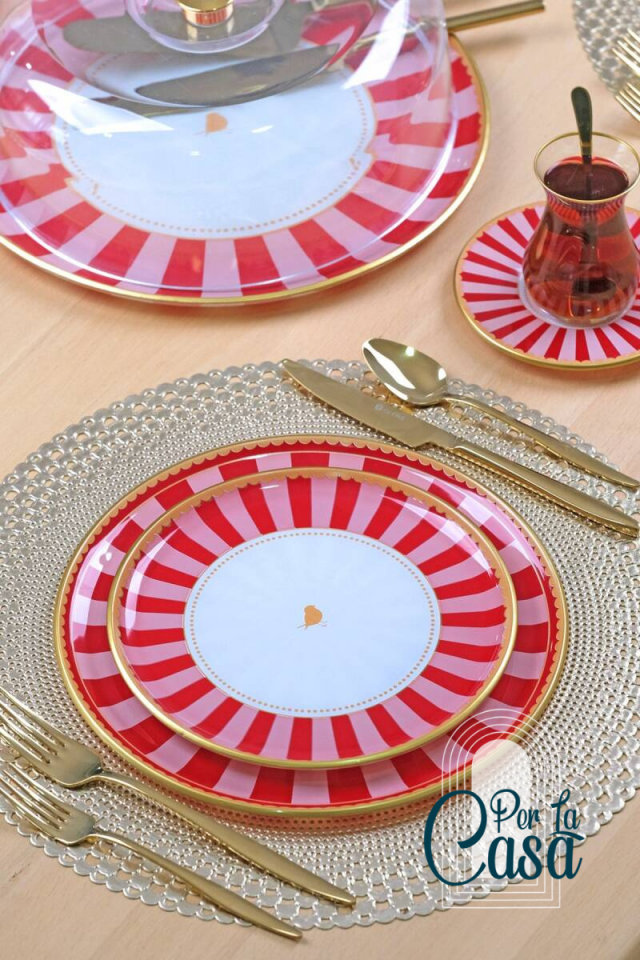 Pink Line 34 Parça 6 Kişilik Pasta Servis Takımı