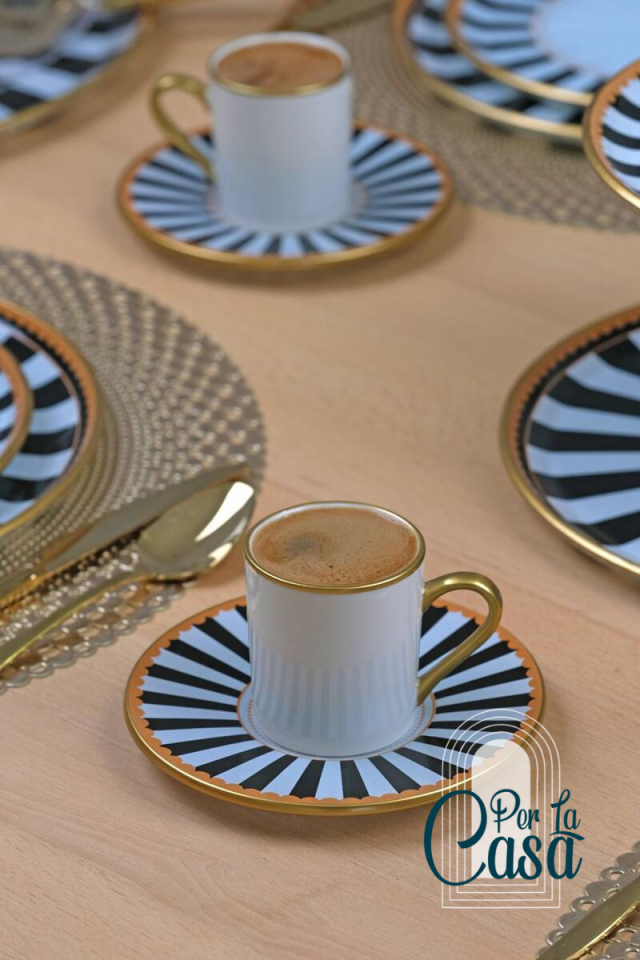 Black Line 31 Parça 6 Kişilik Tepsili Pasta Takımı