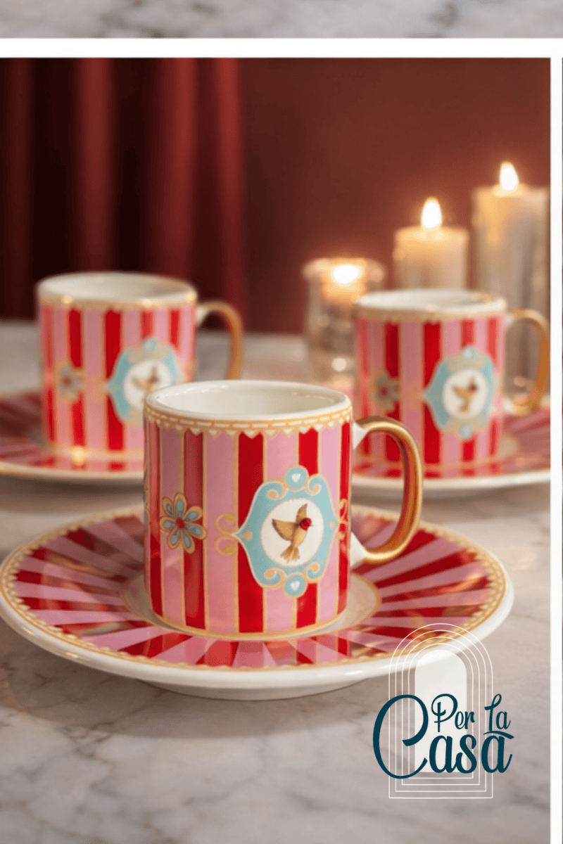 Pink Line 6 Kişilik Seramik Kahve Fincanı Seti
