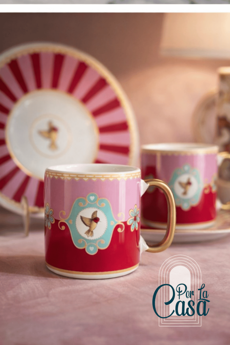 Pink Soho 6 Kişilik Seramik Kahve Fincanı Seti