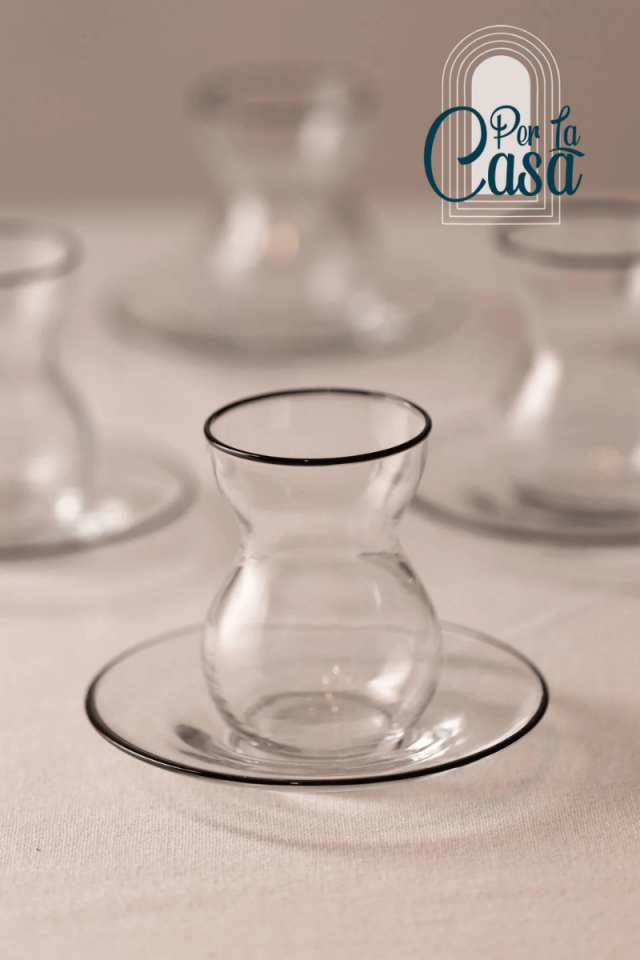 Siyah Rimli Çay Bardağı