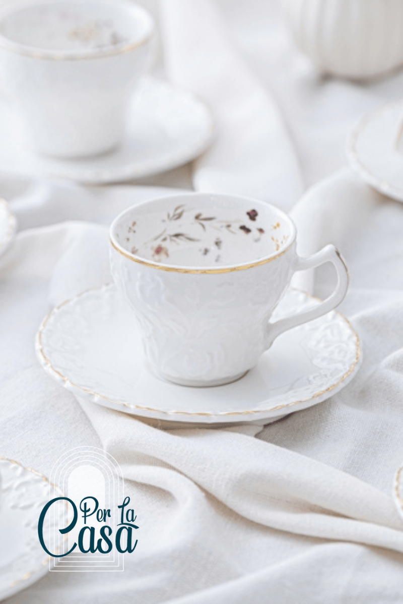 Elsa 6 Kişilik Porselen Kahve Fincanı Takımı