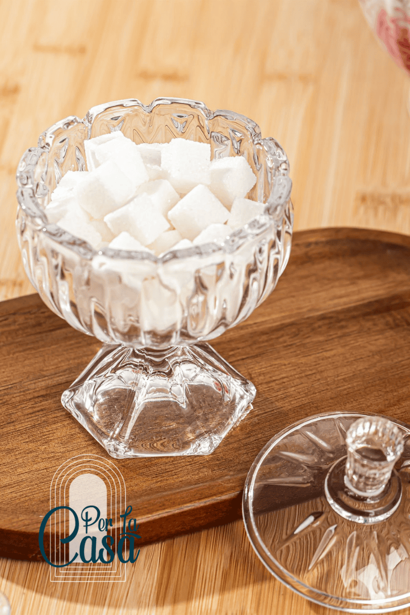 Cam Ayaklı Şekerlik Sunumluk | Lokumluk & Kahve Yanı Drajelik