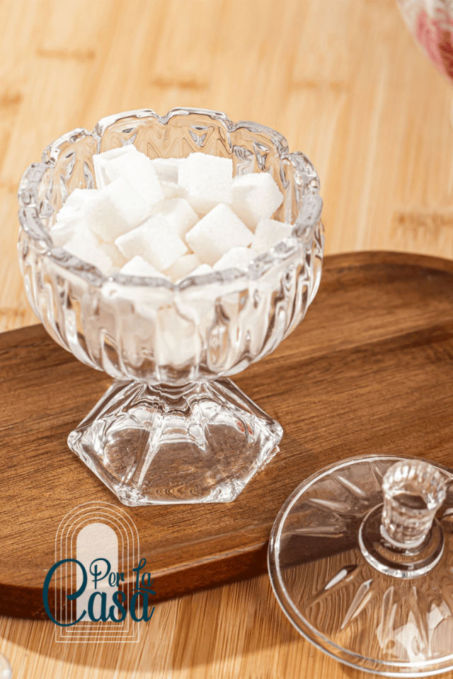 Cam Ayaklı Şekerlik Sunumluk | Lokumluk & Kahve Yanı Drajelik