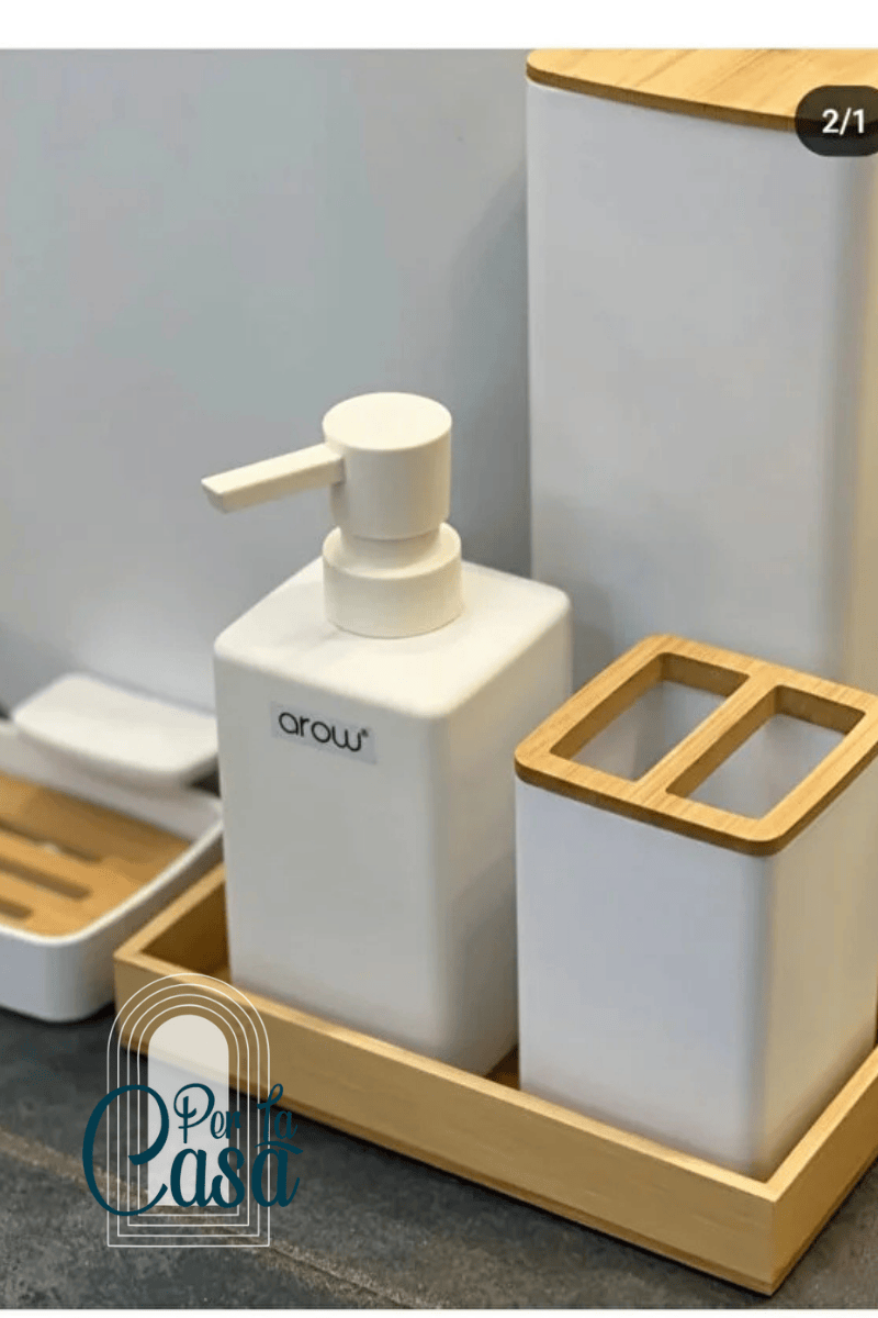 Williams Bambu Detaylı 6 Parça Banyo Seti Krem