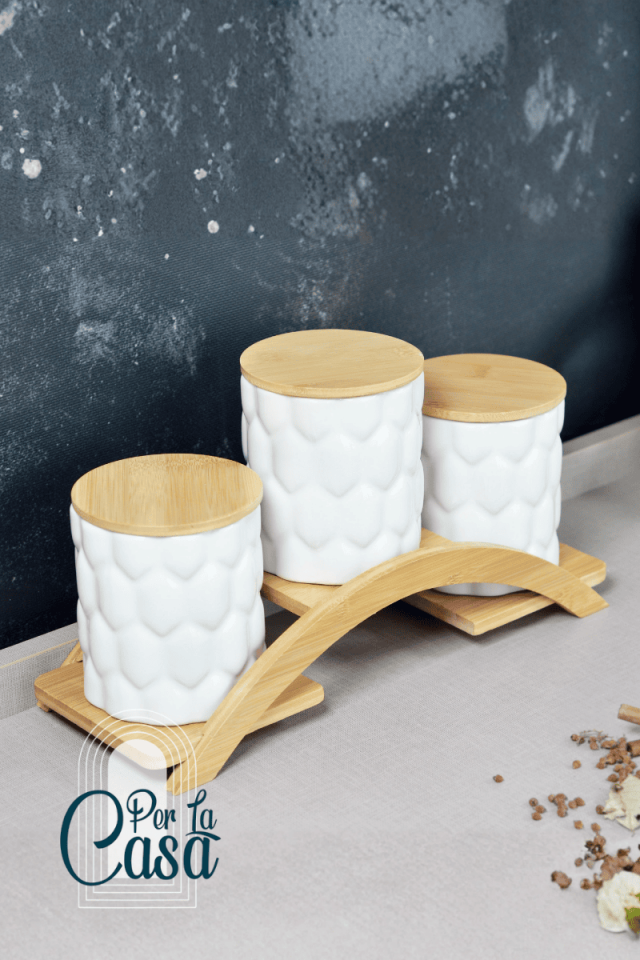 Linda Standlı Porselen Kavanoz Takımı