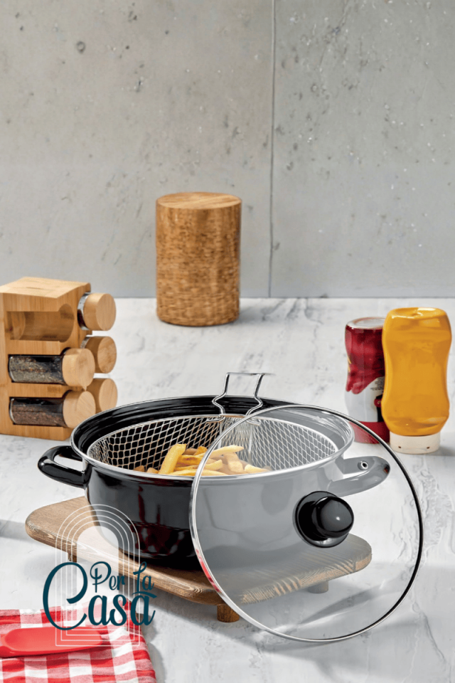 Black Emaye 24 cm Kızartma Tenceresi