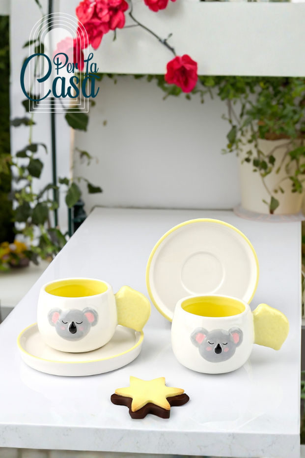 Koala ve Limon - 2 Kişilik Kahve Fincan Takımı