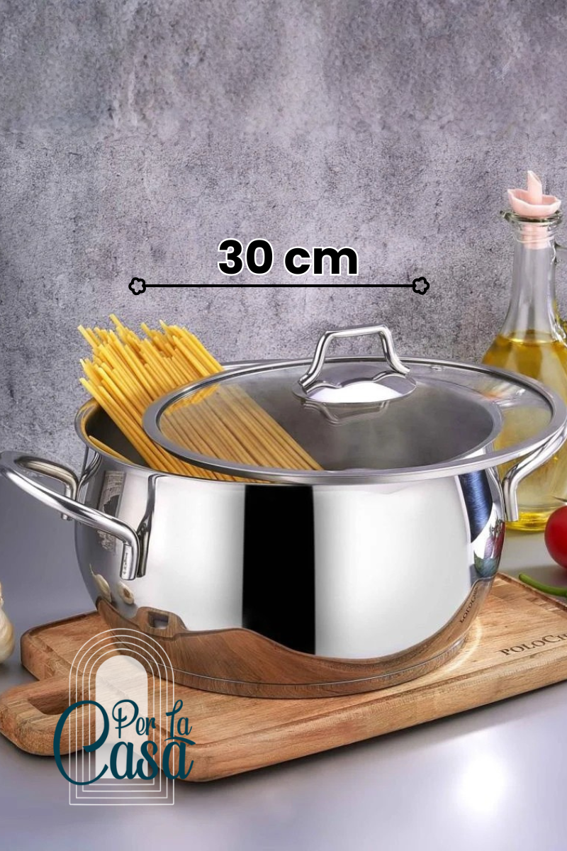 Proline 30 cm Çelik Derin Güveç Tencere – Paslanmaz Çelik ve İndüksiyon Uyumlu