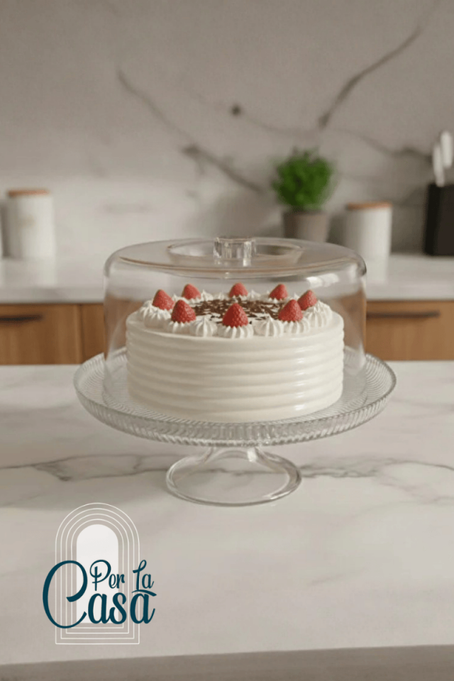 Cam Ayaklı Kapaklı Kek Fanusu