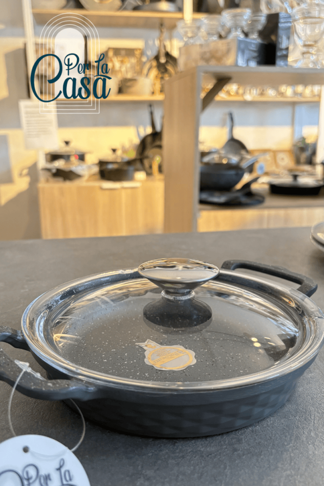 Döküm Granit Kapaklı Sahan 18 cm Gri