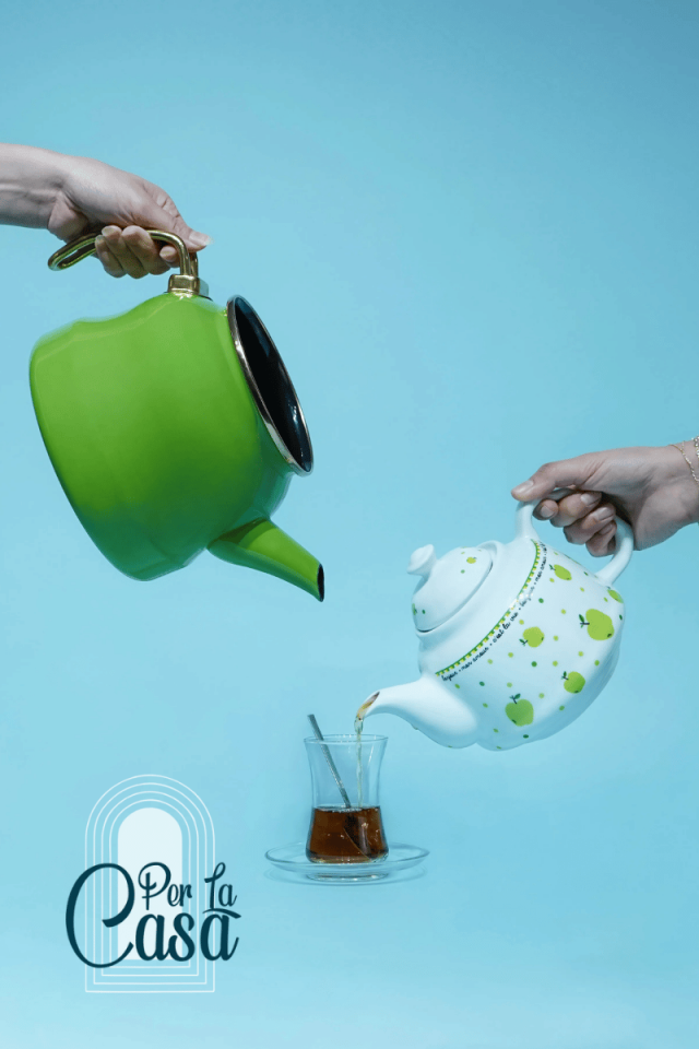 Mon Aamour 2.6 LT Emaye Porselen Demlikli Çaydanlık