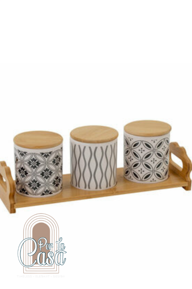 Bambu Standlı 3'lü Baharat Takımı